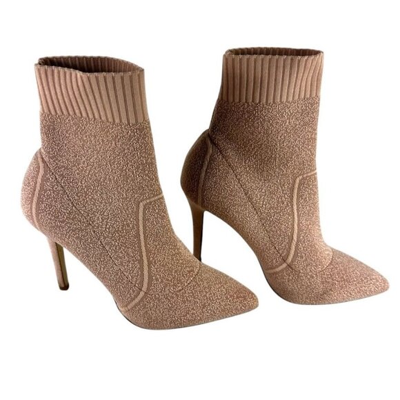 Call It Spring Womens Pink Pointed Toe Knit Ankle Boots W/ Stiletto Heel Sz 8 - Picture 8 of 12